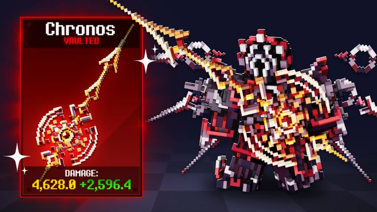 Official Pixel Blade promotional image showcasing Chronos equipment